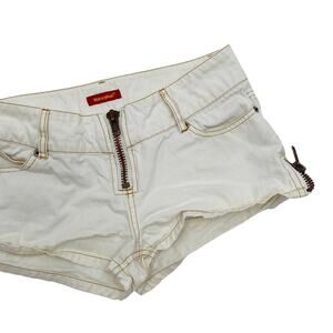 Blue asphalt Y2K white low rise shorts